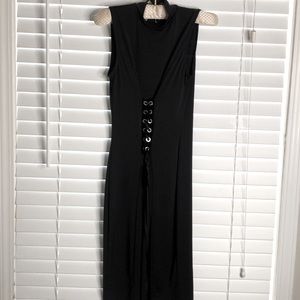 All Black Midi Dress w/ Split